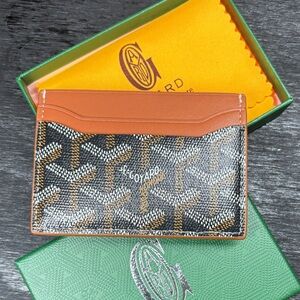 Goyard Tan and Black Saint Sulpice Card Holder